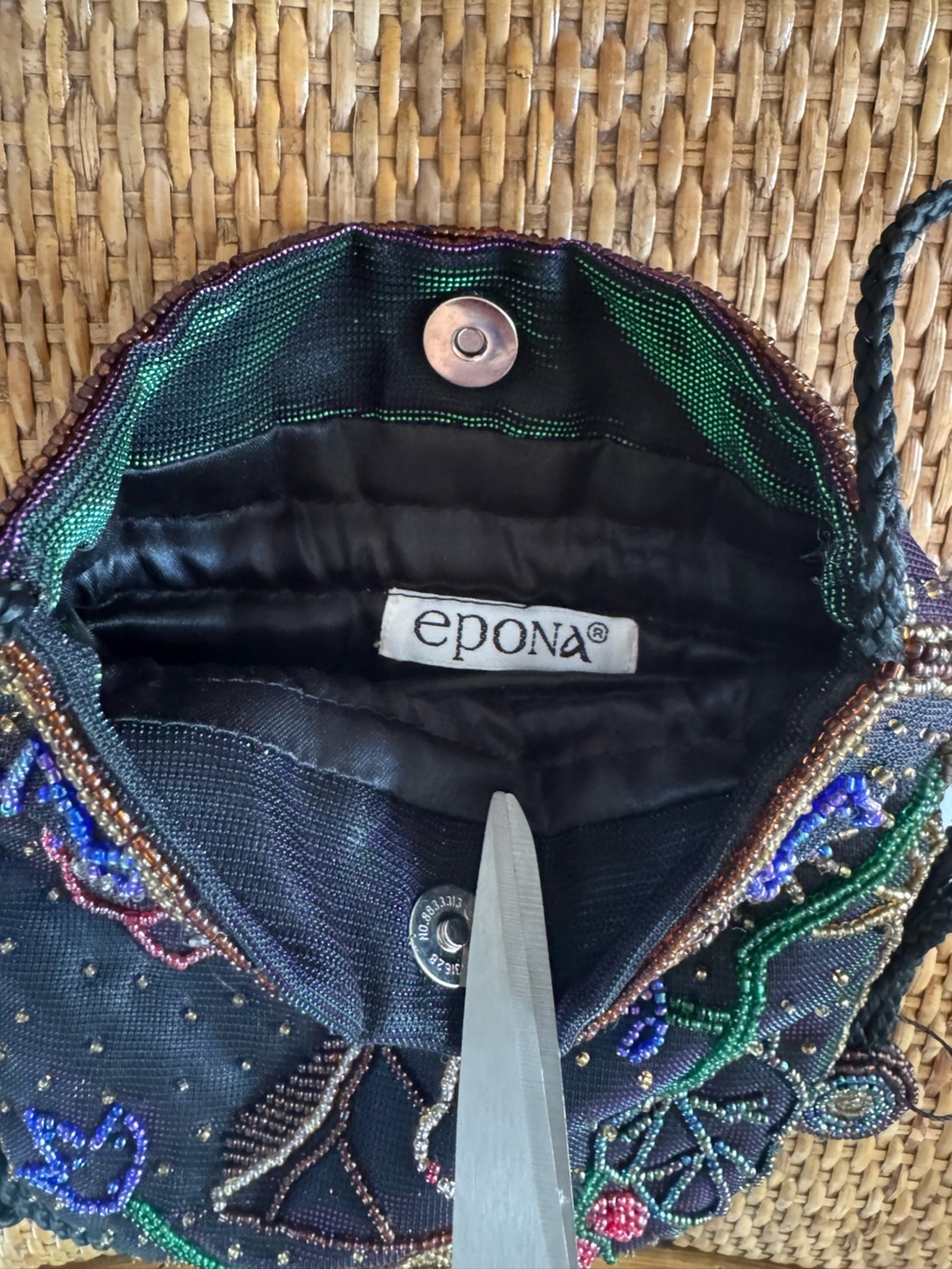 Vintage Hand Beaded Horse Drawstring Pouch Purse Boho Crossbody Fringe Epona - Picture 2 of 13